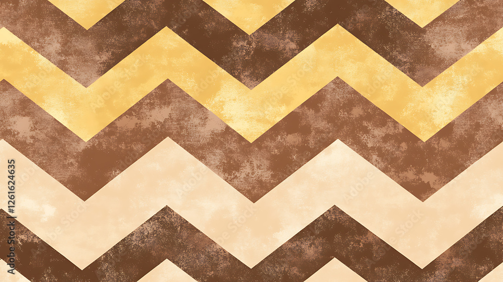 Poster earthy brown zigzag abstract pattern with textured background for design and creative visuals
