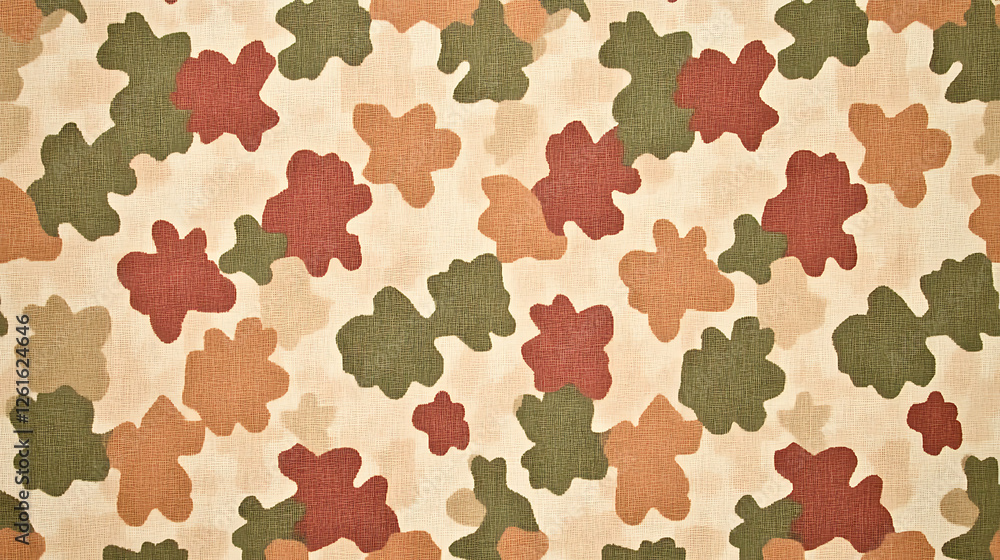 Poster earth tone camouflage seamless pattern with rustic style and textured fabric for textile design proj