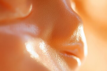 Fototapeta premium A macro shot of smooth and glowing skin under soft, flattering light 