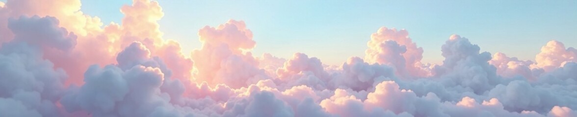 Soft wisps of cloud drift lazily across the sky, ethereal, airy, light