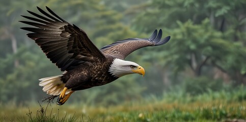 Obraz premium flying eagle bird in natural wildlife transparent background