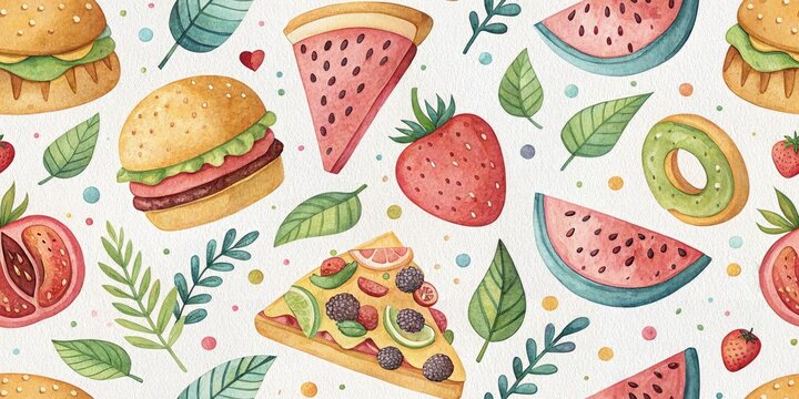 Surreal Cute Food Art: Chalky Hand-Painted Patterns & Whimsical Food Combinations