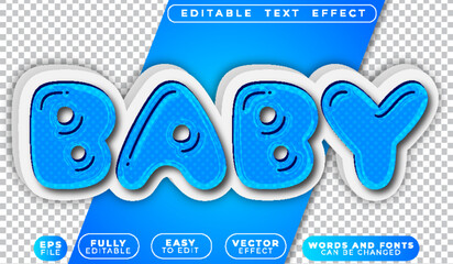 Blue  Baby Newborn Cute Pure Soft Fully Editable Vector Text File