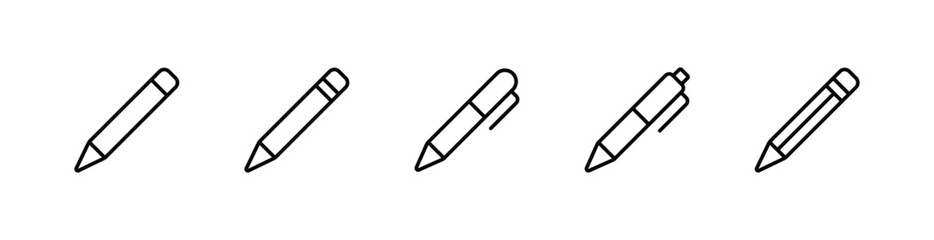 Pen and pencil classic icon set