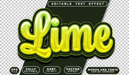 Lime Green Lemon Fully Editable Vector Text File