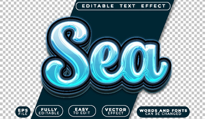 Sea Blue Water Ocean Fully Editable Vector Text File