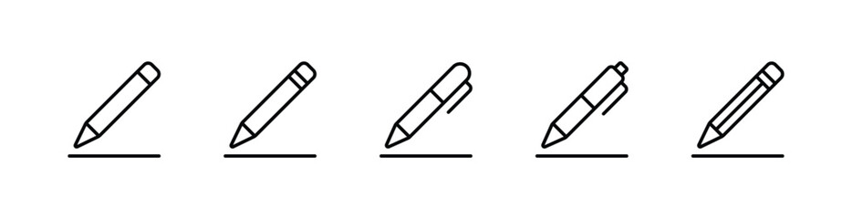 Pen and pencil classic icon set