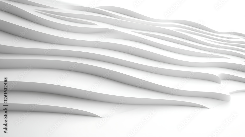 Poster elegant white curved abstract surface design minimalist style with smooth forms and clean aesthetic