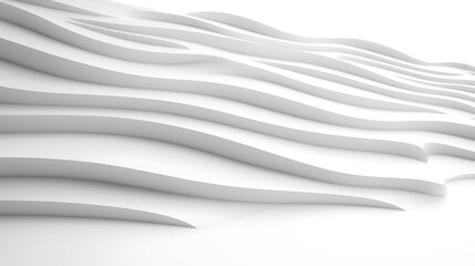 Obraz premium Elegant White Curved Abstract Surface Design Minimalist Style with Smooth Forms and Clean Aesthetic