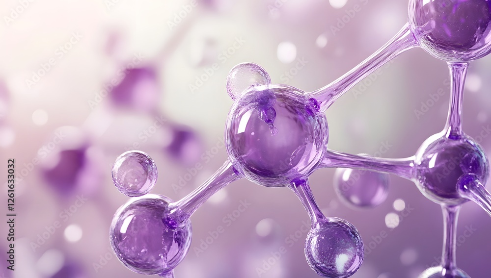 Aufkleber purple molecular structure in lab setting