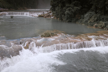 Baishui river in Huangguoshu waterfalls Yellow-fruit tree waterfalls scenic area Guizhou China