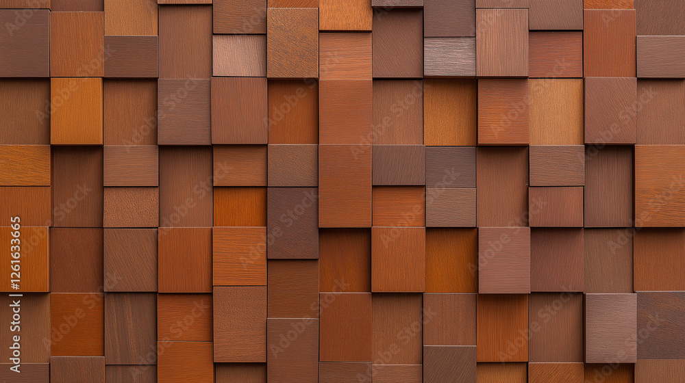 Poster rustic cube texture: a rich tapestry of earthy brown cubes creates a mesmerizing three-dimensional t