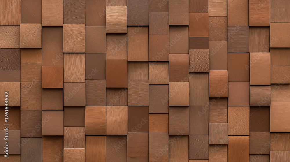 Poster rustic wooden blocks texture: a captivating image featuring a seamless pattern of various sized, ric