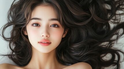 Fototapeta premium 美しさ, 顔, モデル, 笑う, ファッション, 人々, 髪の毛, 笑みを浮かべている, 人, ブルネット, シティ, アウトドア, 通り, ライフスタイル, 淑女, 1, 頭, ハピネス, 化粧,女, 美しさ, 髪の毛, モデル, ファッション, 顔, うっとりさせる魅力, 化粧, 人, ドレス, ブルネット, 肌, 唇, 化粧, 淑女, 目, 暗い, 黒, ふしだらな, スタジオ, 好色