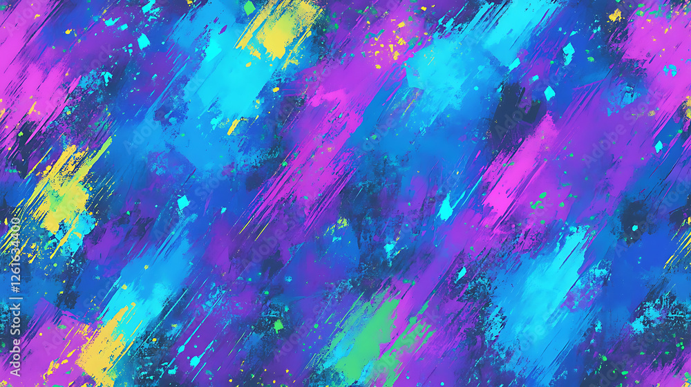 Poster energetic hues with angular brushstrokes vibrant colors and dynamic motion artful abstract design