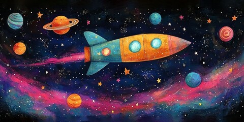 space ship in space