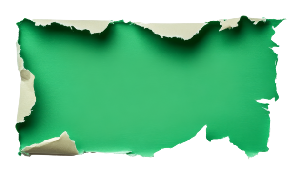 torn paper revealing green background, creative layout. design and art concept