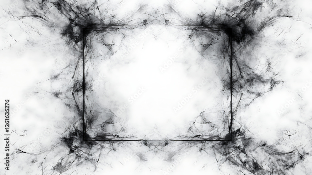 Poster ethereal abstract frame border ink splatter design monochrome graphic resource visual element aesthe