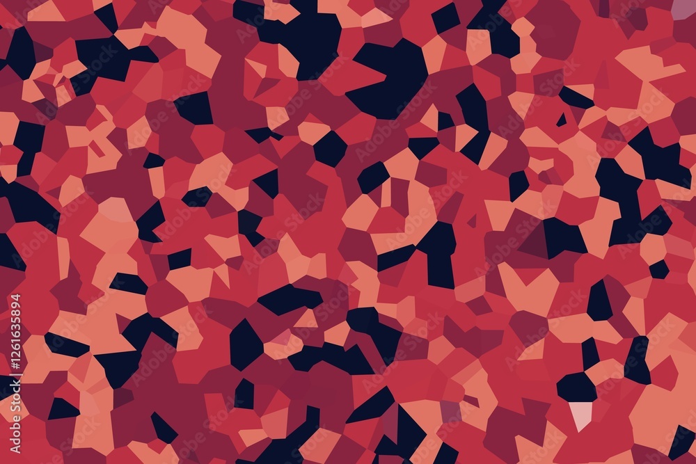 Poster orange and maroon pixelated crystallized pattern with abstract geometric depth. high-quality digital