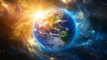 Obraz premium Glowing sphere with swirling energy, revealing Earth's mantle mysteries and hidden geological forces.