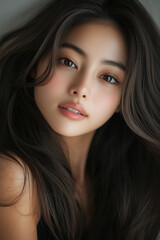 Naklejka premium 美しさ, 顔, モデル, 笑う, ファッション, 人々, 髪の毛, 笑みを浮かべている, 人, ブルネット, シティ, アウトドア, 通り, ライフスタイル, 淑女, 1, 頭, ハピネス, 化粧,女, 美しさ, 髪の毛, モデル, ファッション, 顔, うっとりさせる魅力, 化粧, 人, ドレス, ブルネット, 肌, 唇, 化粧, 淑女, 目, 暗い, 黒, ふしだらな, スタジオ, 好色
