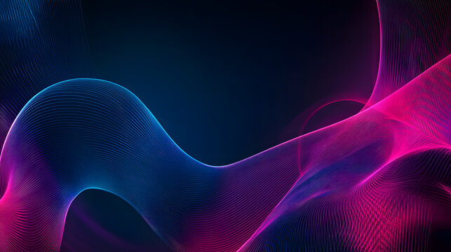 Abstract Pink and Blue Neon Wave Background