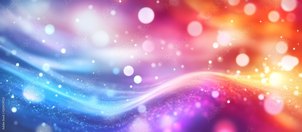 Poster abstract vibrant color waves with bokeh