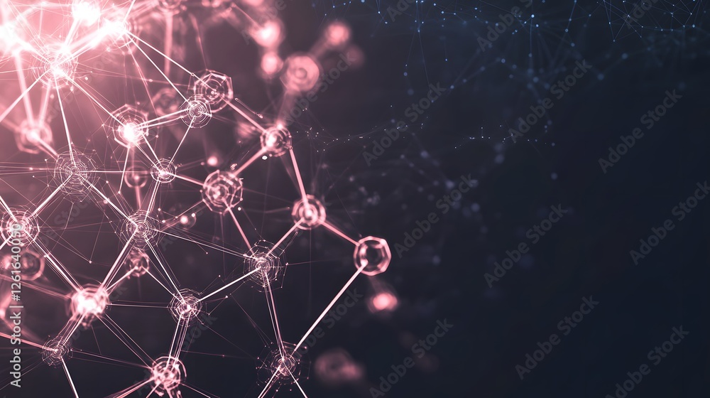 Aufkleber abstract glowing network with interconnected nodes and lines illustration