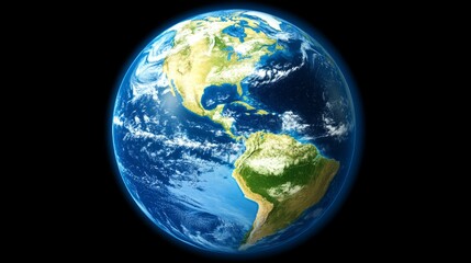 Fototapeta premium Globe showcasing six continents, representing global unity and earth science exploration.