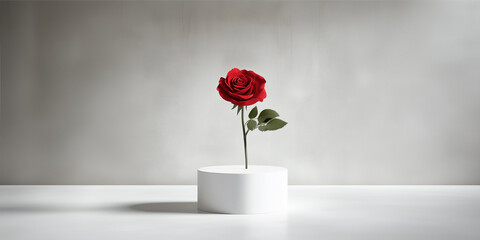 red rose in a vase