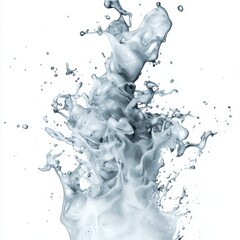 Abstract Splash of Water in Fluid Motion with Vivid White and Gray Tones for Creative Visual Projects