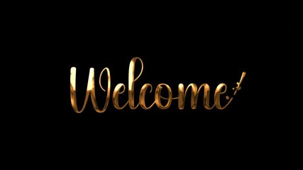 Animated 3D text saying welcome in an inviting and elegant manner. Perfect for website banners, invitations, and social media posts.