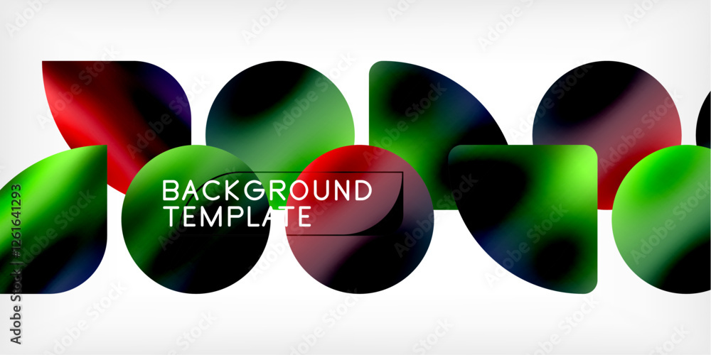 Aufkleber bright circles with shadows abstract background