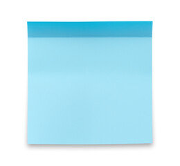 Blue sticky paper note isolated on transparent background