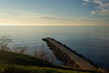 sunset over the river