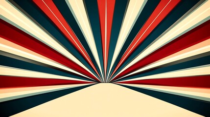 Striking Red White Blue Rays Burst Background Design. AI Generated