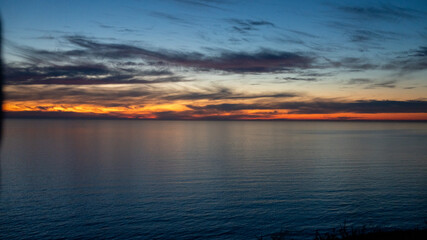 sunset over the lake