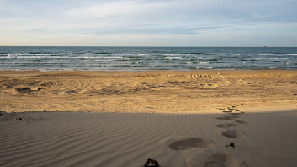 footprints on the beach