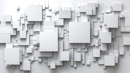 Modern Abstract White Geometric Wall Design