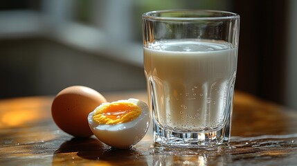 Cracked egg and milk on a surface with avian silhouette, symbolizing food safety and disease prevention.