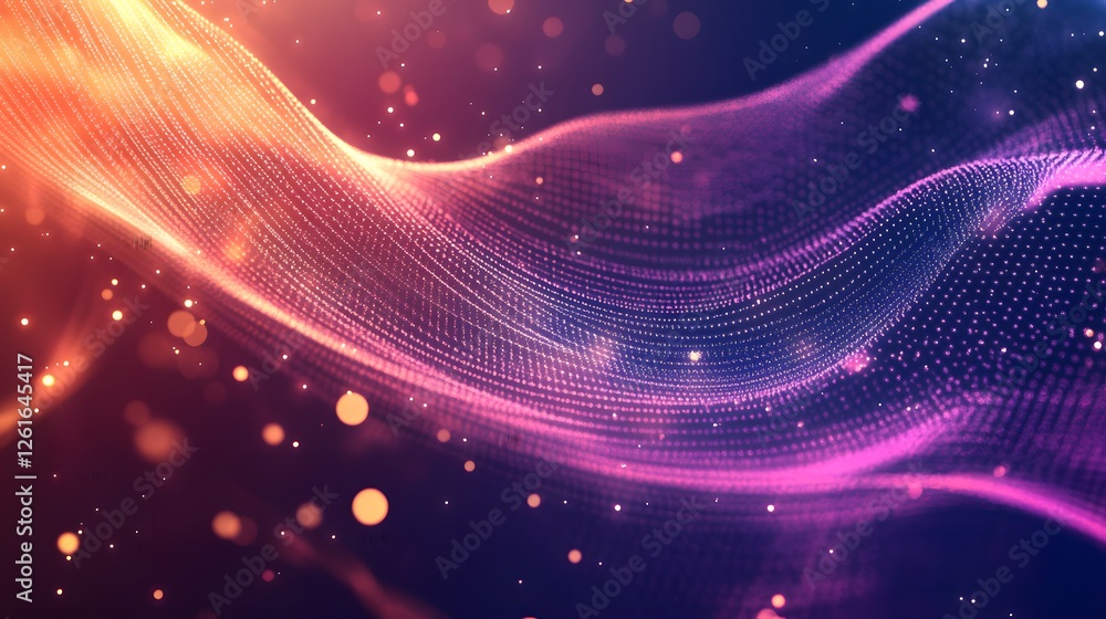 Poster abstract glowing flowing lines creating a beautiful digital wavy background