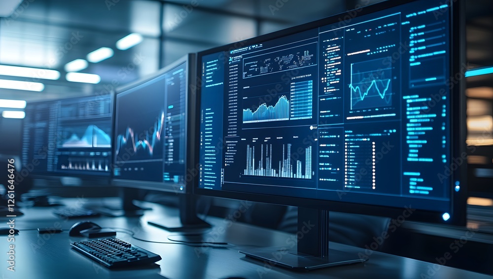 Poster Monitoring data charts on multiple displays in a server room