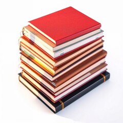 Stack of colorful hardcover books forming a tower of knowledge