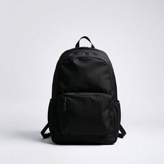 Naklejka premium Studio shot of stylish black backpack on white background