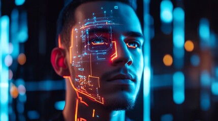 AI powered identity verification scanning facial features for security clearance 