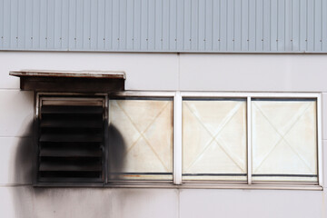 The white vents have black dirt stains.