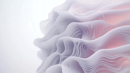 Obraz premium Flowing Layers Abstract Visualization With Subtle Pink Hues Digital Art Graphic Composition Style