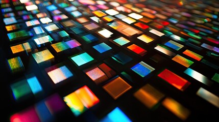 Obraz premium Colorful abstract squares, digital art, technology background, website design