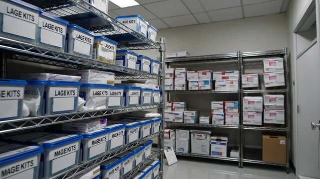 Organized Medical Supply Room Inventory