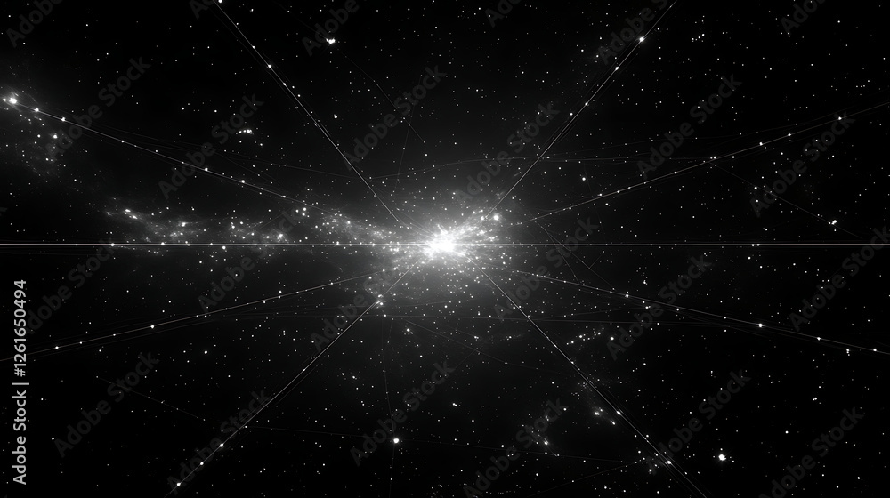 Poster galactic core convergence radiance abstract space art composition for cosmic scale visualization